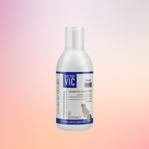 DẦU TẮM VÀ XẢ DOCTOR VIC CHO CHÓ CON CHỨA KERATIN VÀ PRO-VITAMIN B5