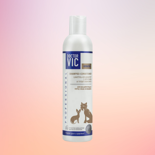 DẦU TẮM VÀ XẢ DOCTOR VIC CHO CHÓ MÈO KHÔNG LÔNG CHỨA KERATIN VÀ PRO-VITAMIN B5